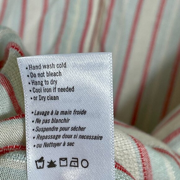 PAIGE Kylenn Tiered Boho Babydoll Dress Cream Stripe Resort Vacation M - Picture 12 of 15